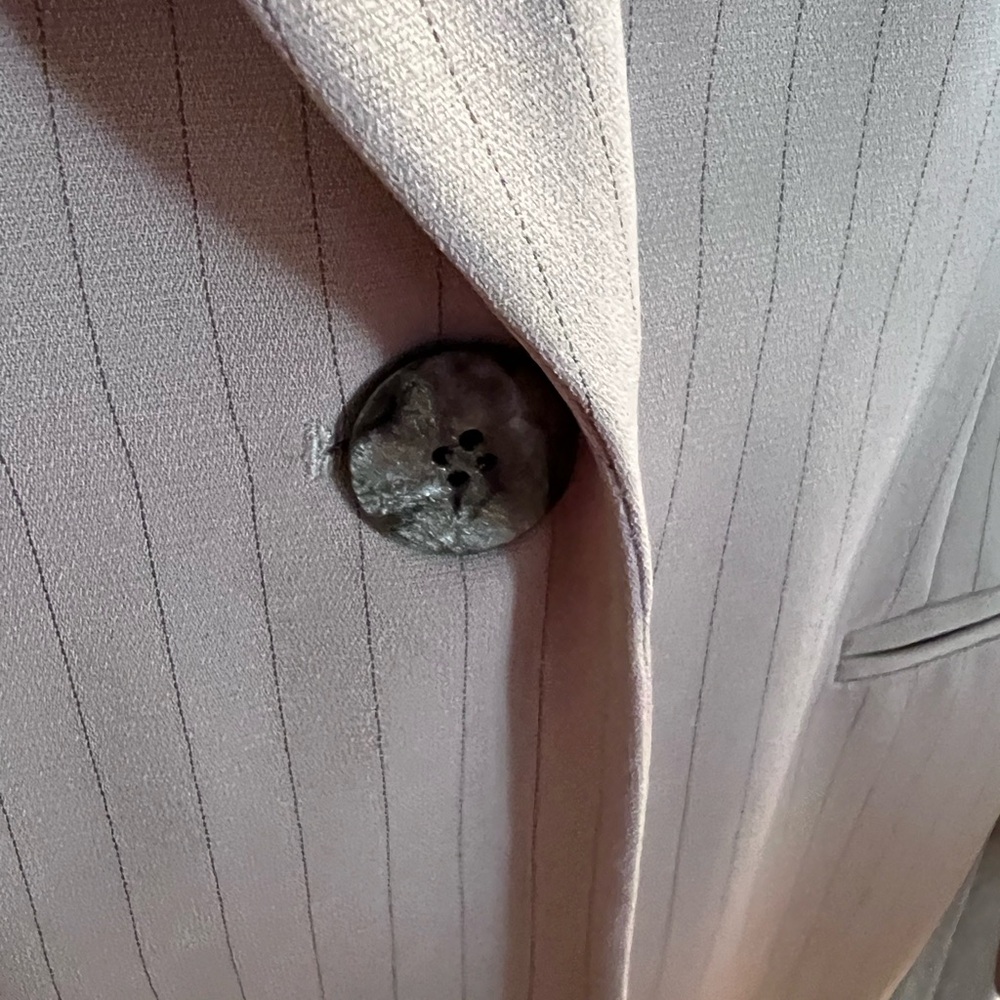 Jones New York Suit Petite One-Button Blazer. Size 6P, Tan with Black Stripes - Picture 9 of 16